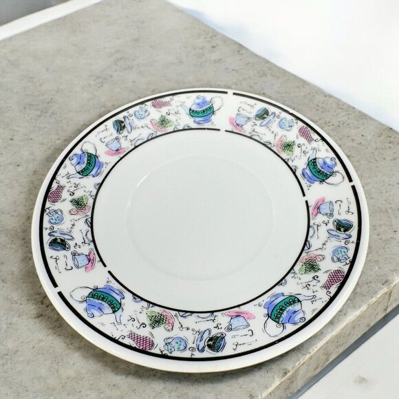 Vintage CHEKOSLOVAKIAN Fine Porcelain Motif Teacup And Saucer Czechoslovakia Set - Picture 4 of 16